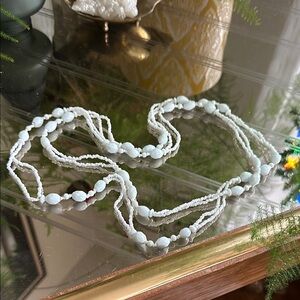 Vintage milk glass bead necklace.